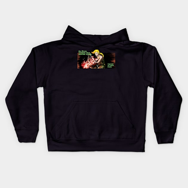 An Elven Warrior . . . Kids Hoodie by TMCcomic